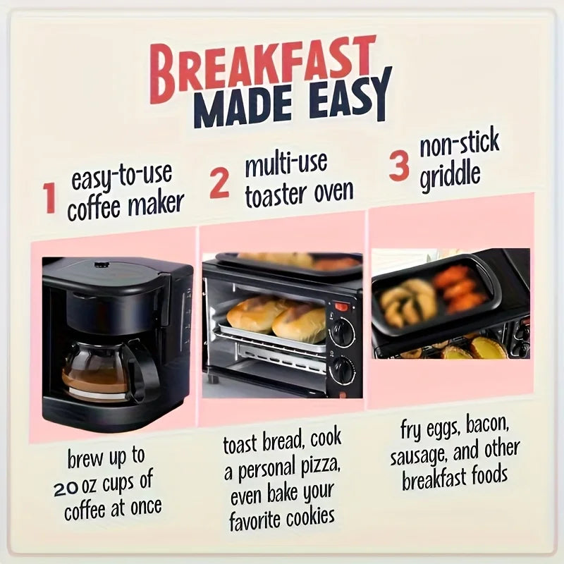 3-in-1 Countertop Breakfast Station with Timer