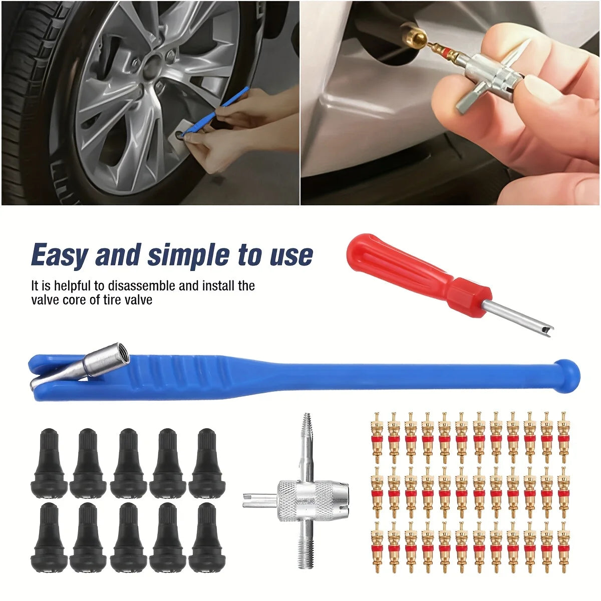 ZFOUEK Tire Valve Service Tool Kit – 43 Pieces