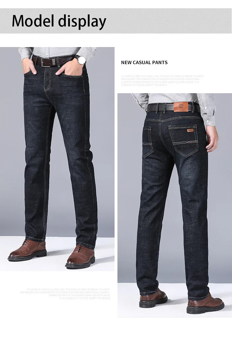 Men's Slim Straight-Leg Black Jeans