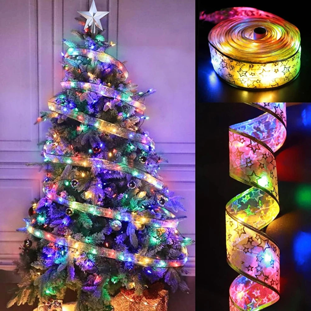 Christmas Ribbon Fairy Lights, 3 m or 5 m