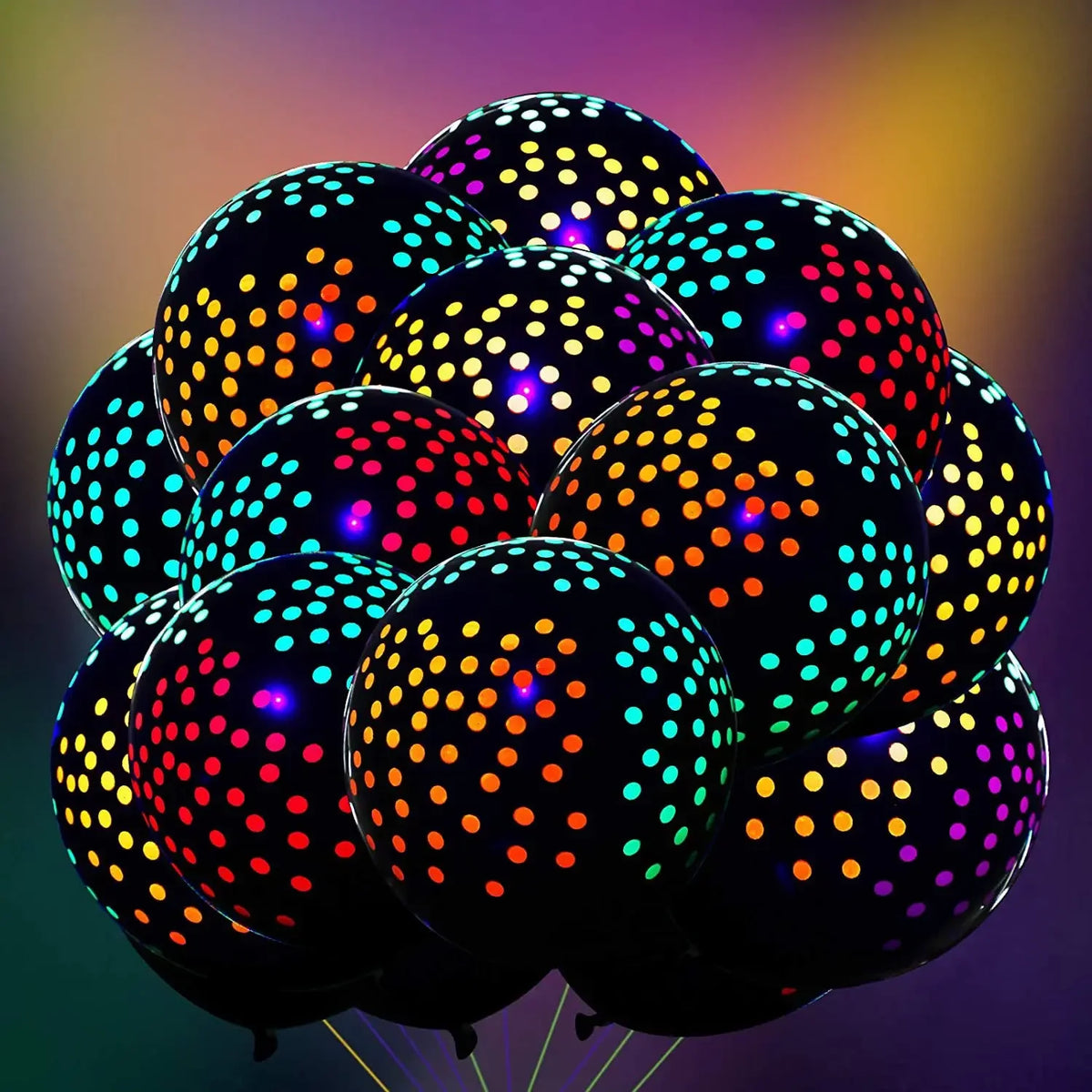 12-Inch Fluorescent Dot Latex Party Balloons