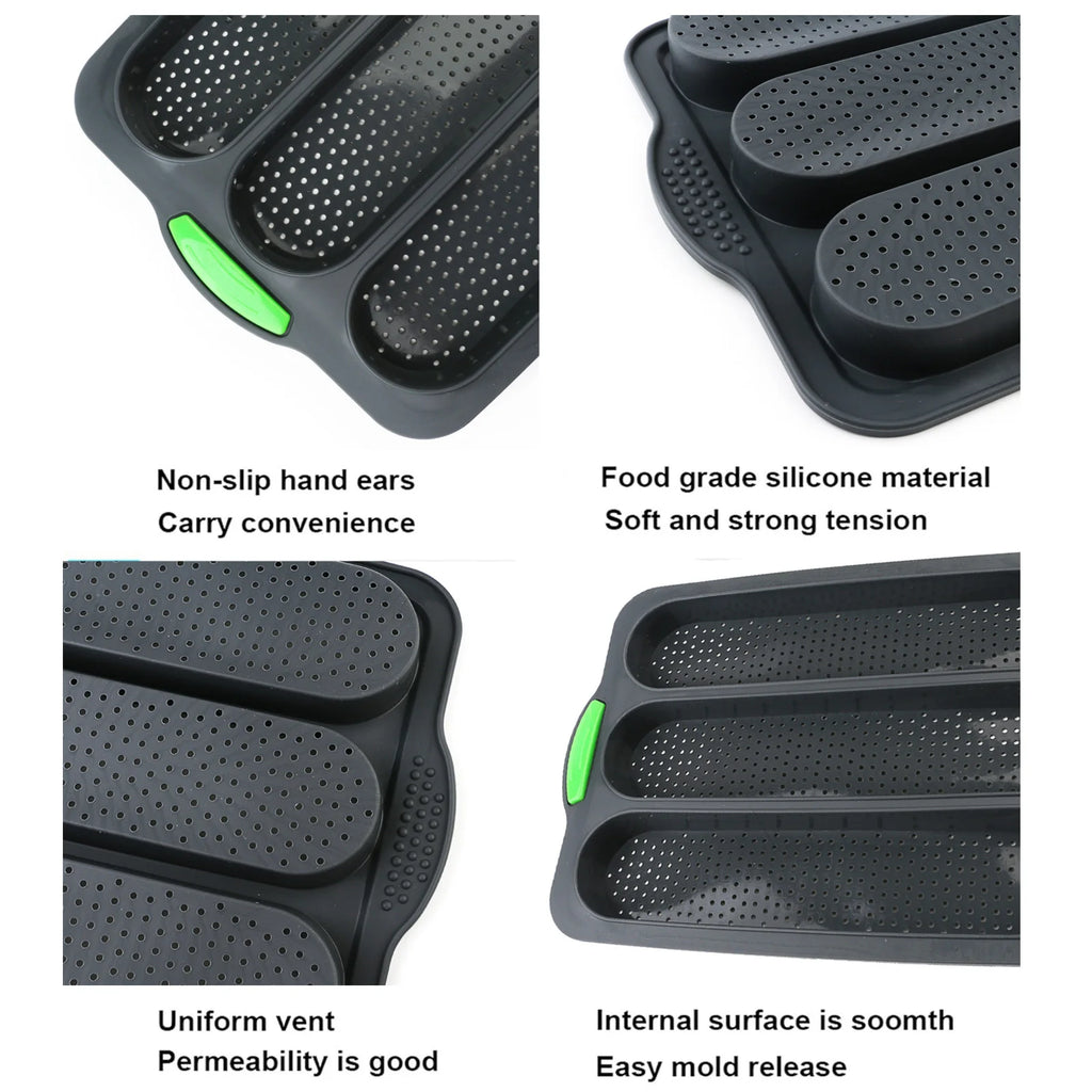 Silicone Baguette & Bun Baking Tray