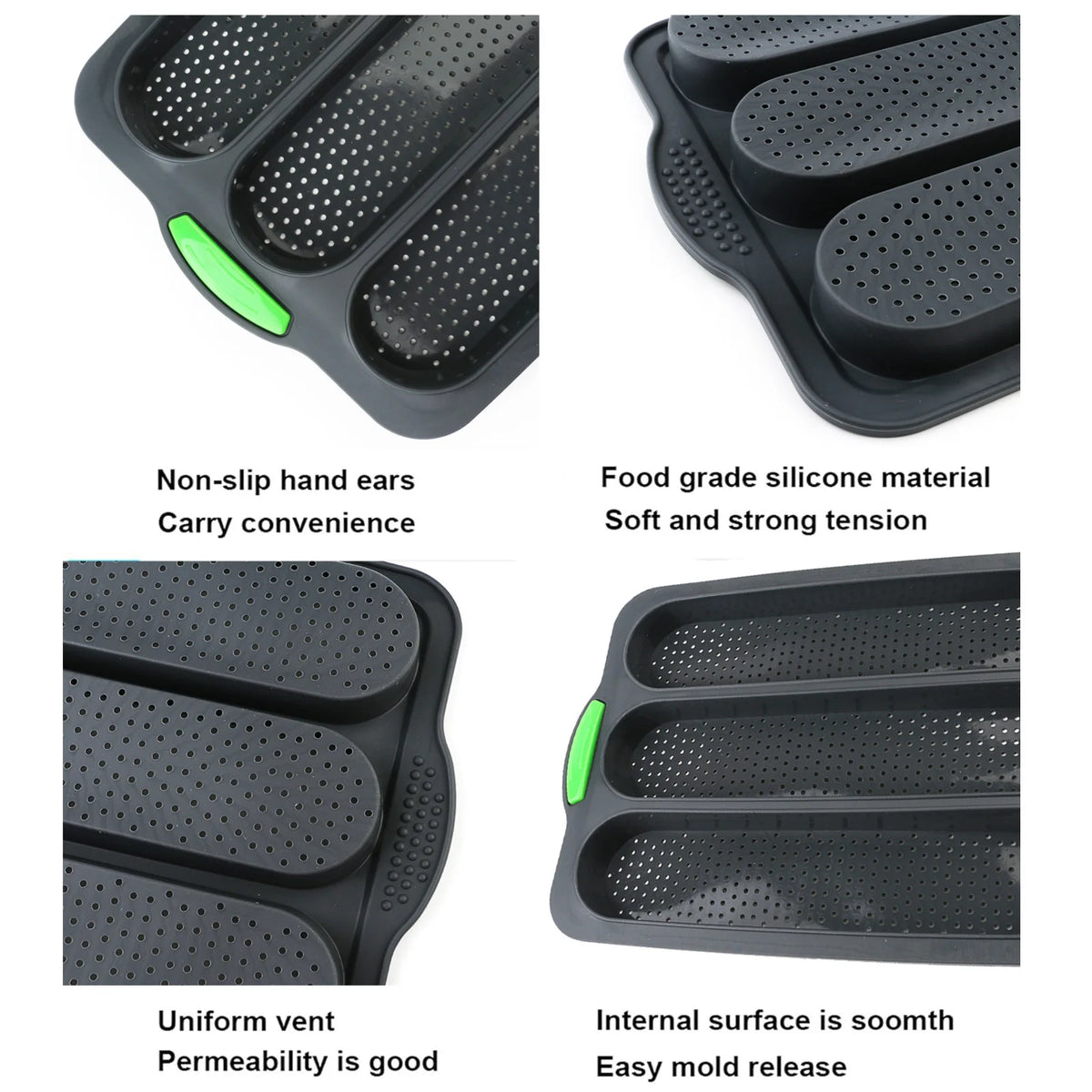 Silicone Baguette & Bun Baking Tray