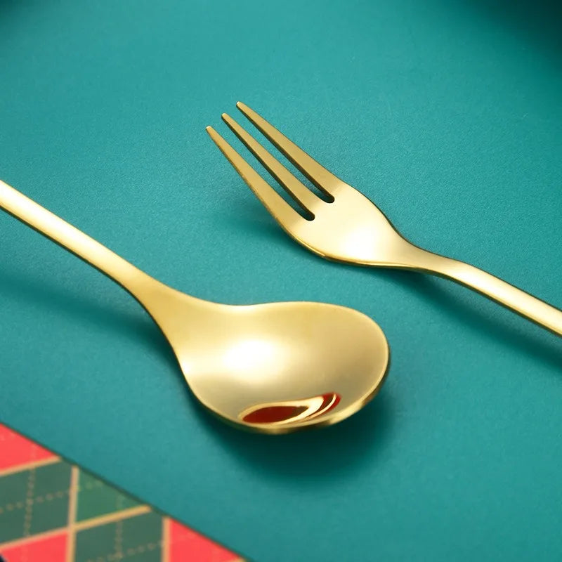 Christmas Dessert Spoon & Fork Gift Sets