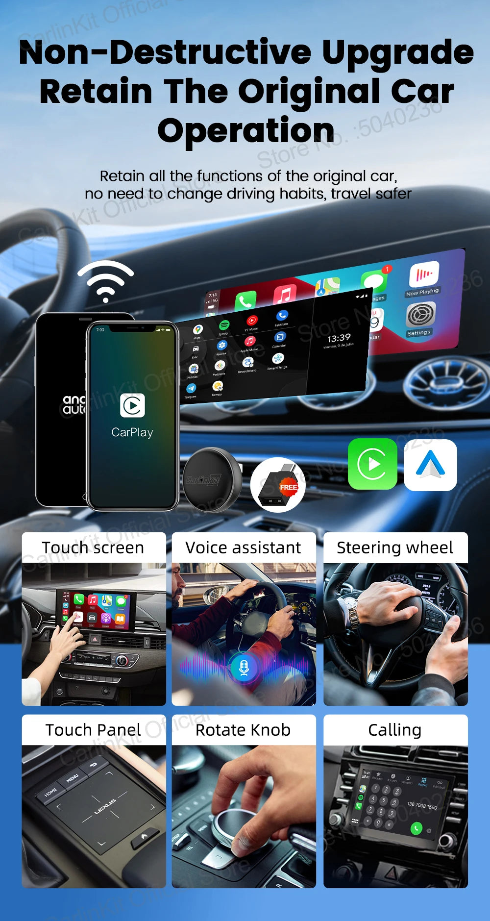 CarlinKit Mini Ultra 3 Wireless CarPlay & Android Auto Adapter