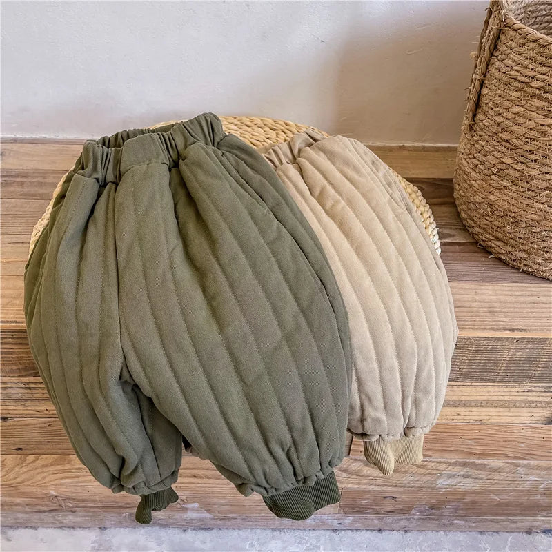 Children's Clothing From 2 To 7 Years Winter Kids Warm Cotton-Padded Trousers Baby Girls Thick Pants Toddler Boys Wear Clothes Whispering Desires Shoppe