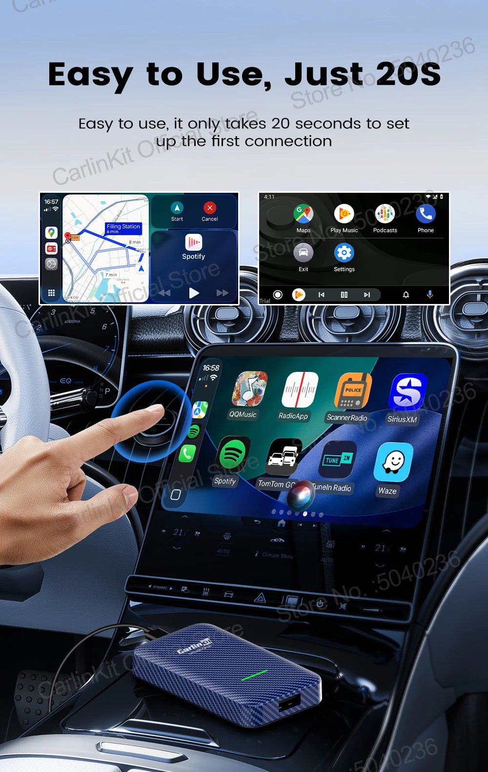 CarlinKit CP2A Wireless CarPlay & Android Auto Adapter