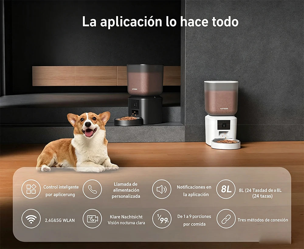 NITYERS 8L Camera Pet Feeder with WiFi