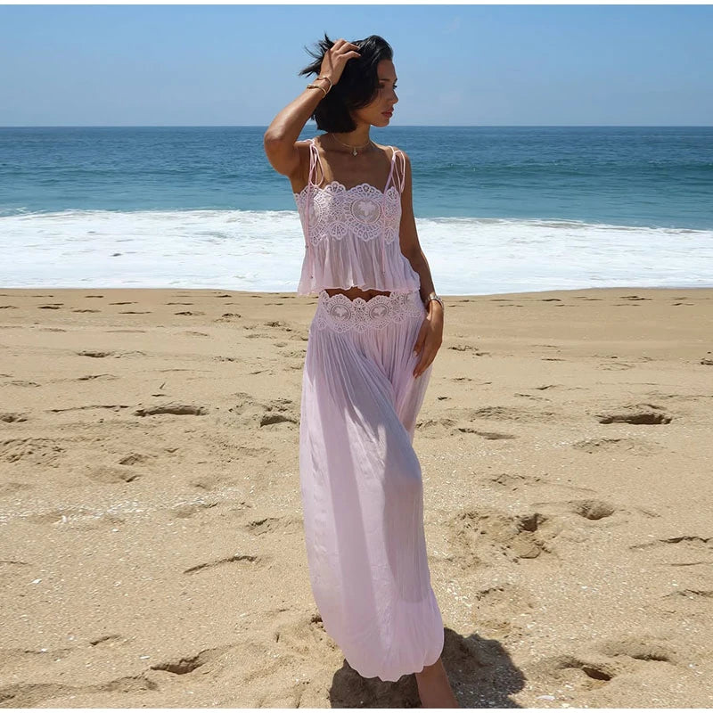 Women's Lace-Look Top and Pants — Top or Set Options