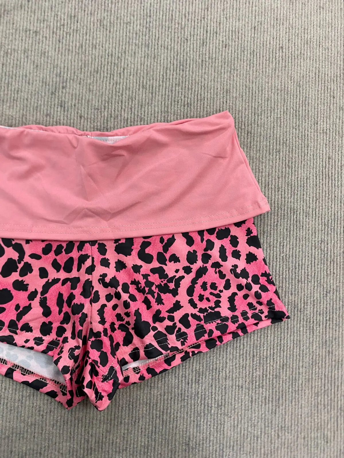 Women's Leopard-Patchwork Tee and Shorts Set