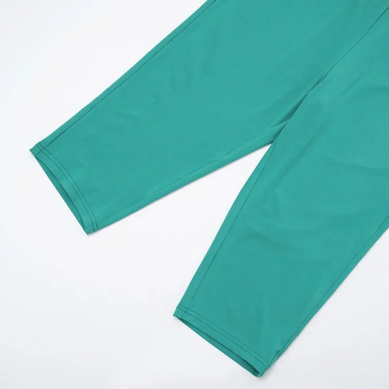 Women's Draped V-Neck Crop Top and Capri Set
