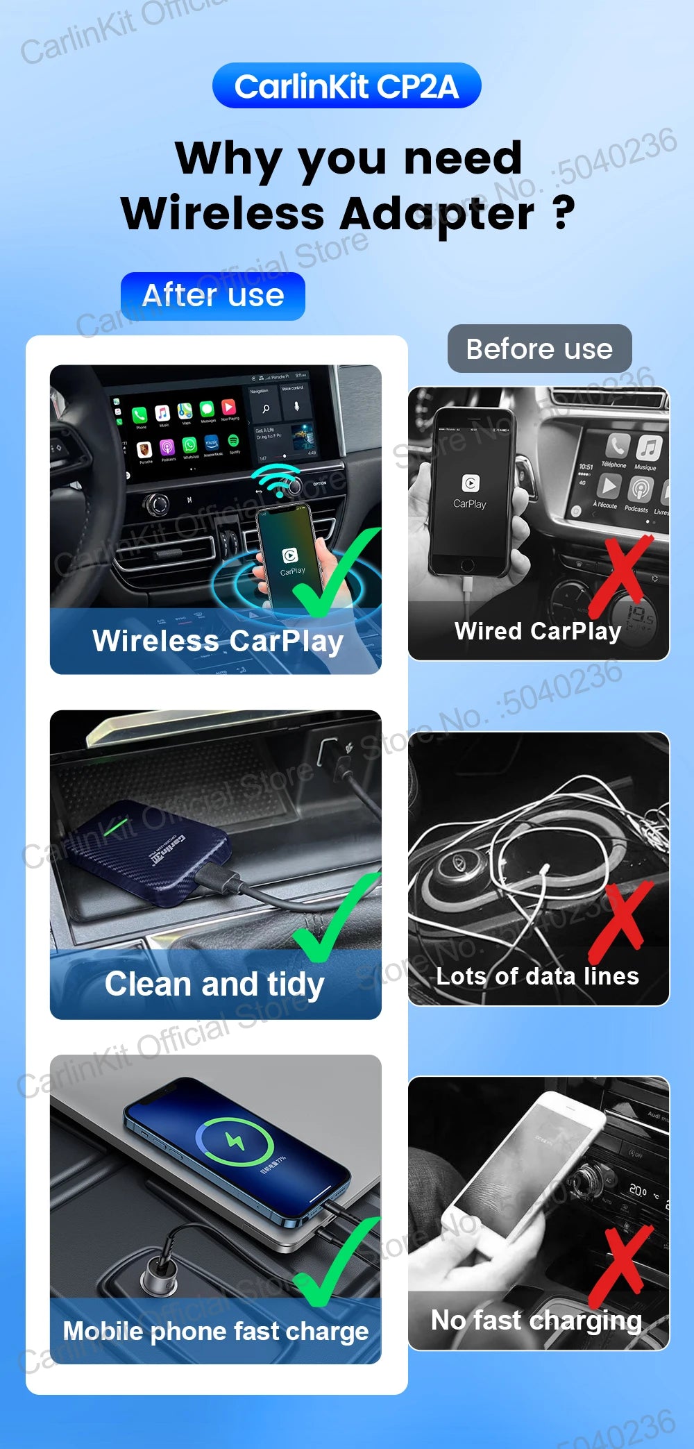 CarlinKit CP2A Wireless CarPlay & Android Auto Adapter