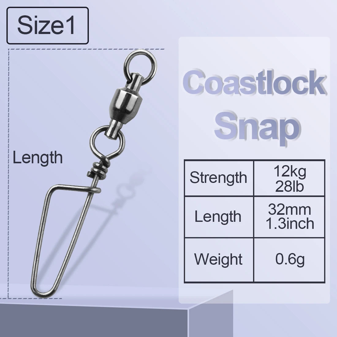 FishTrip Ball-Bearing Coastlock Snap Swivels