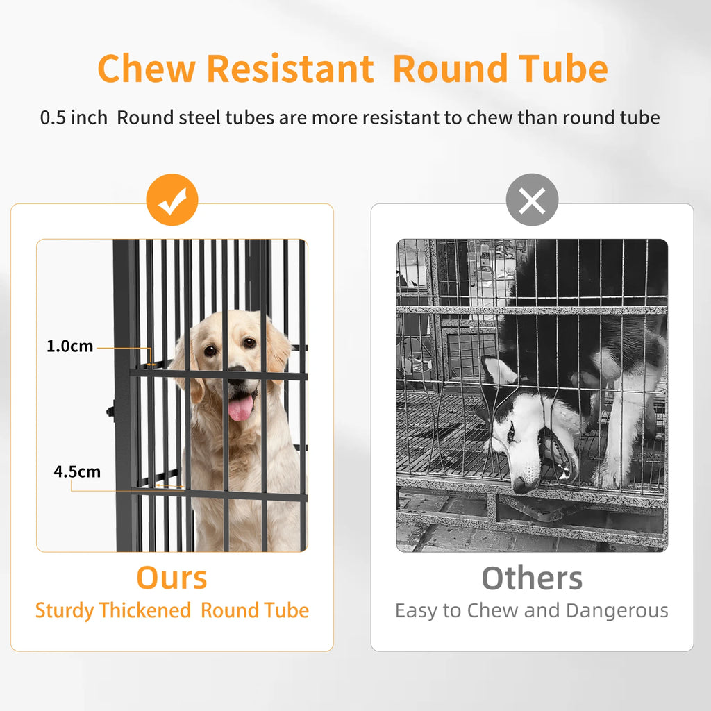 Wooden Dog Crate Furniture with Metal Frame