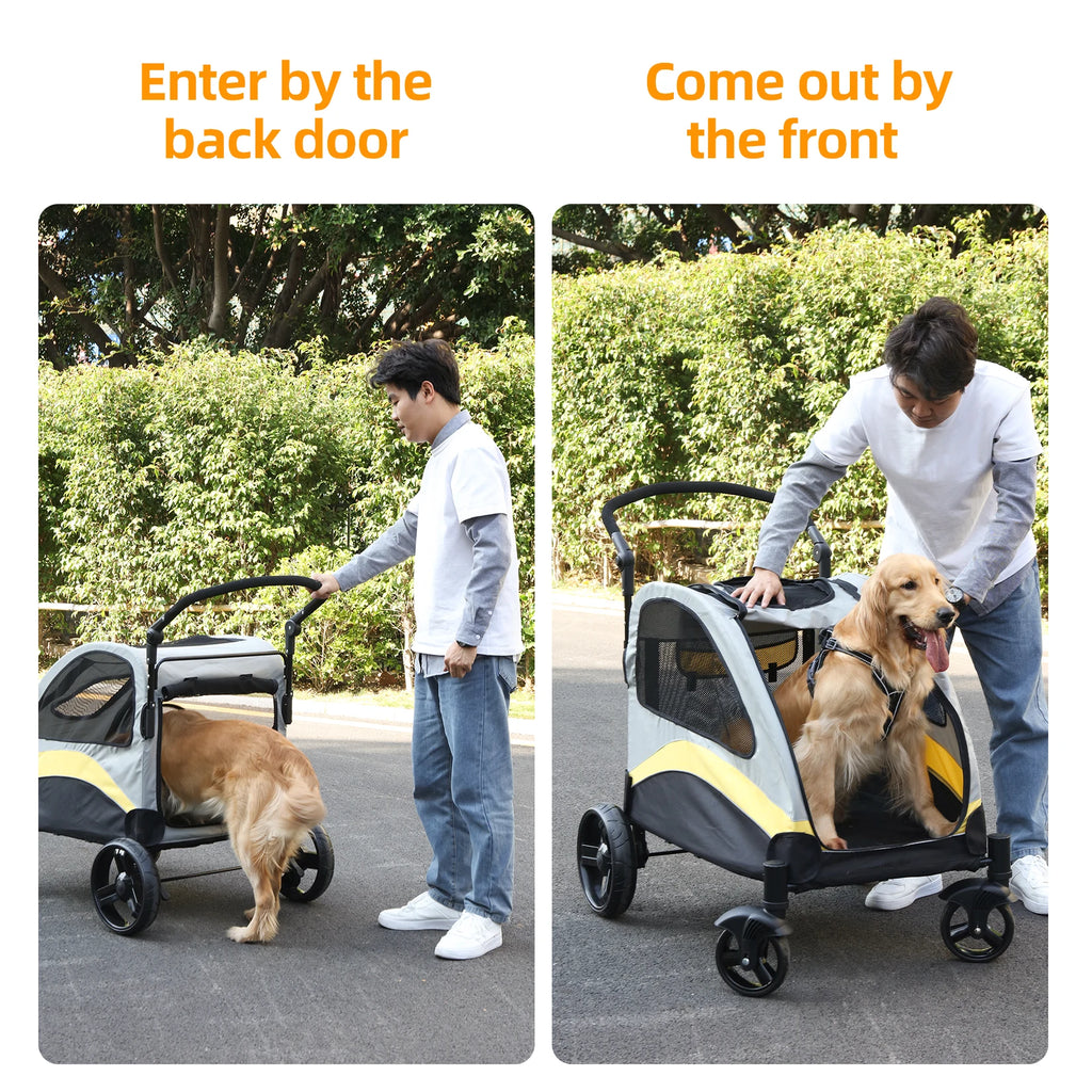 Foldable Four-Wheel Pet Stroller