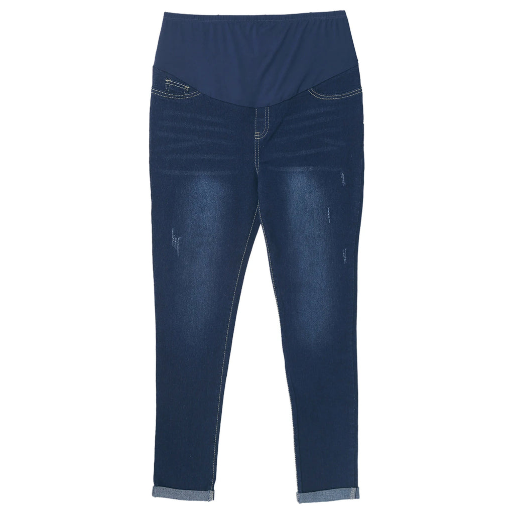 Pregnant Women Jeans High Waist Support Belly Maternity Hip Lifting Elastic Denim Pants Shorts for Daily Work Street Loungewear Whispering Desires Shoppe