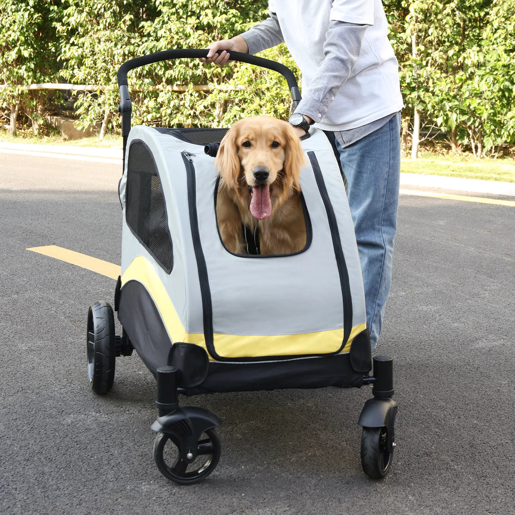 Foldable Four-Wheel Pet Stroller