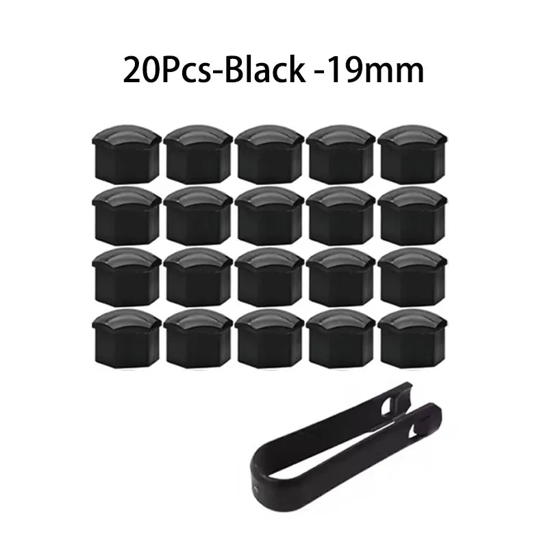 Black Wheel Lug Nut Covers – Set of 20