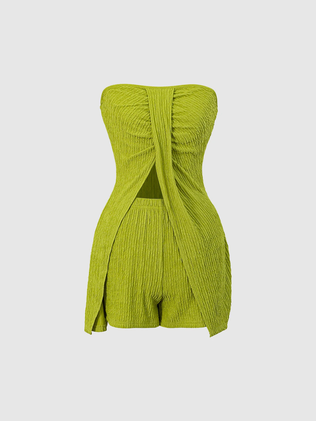 Women's Textured Tube Top and Shorts Set