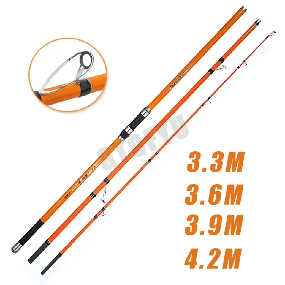 Three-Piece Carbon Surf Rod — 3.3–4.2 m