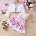 Kids Casual Clothing Sets Outfits For Girls Spring Summer Toddler Floral Print Long Sleeve Coat Tank Dress Children Clothes Whispering Desires Shoppe