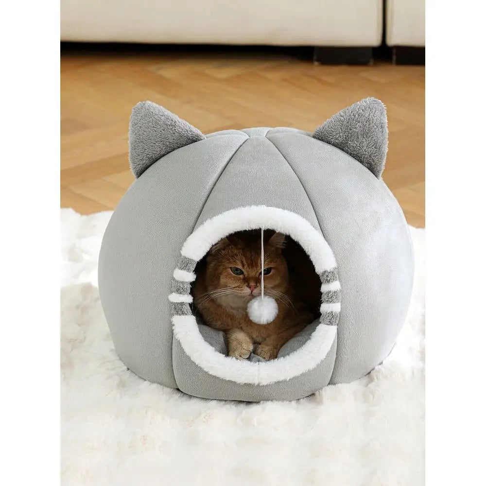 Soft Cat & Kitten Bed with Non-Slip Bottom