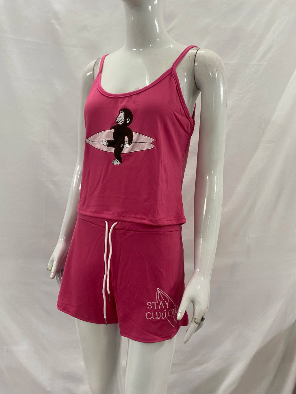 Women's Contrast-Strap Top and Shorts Set
