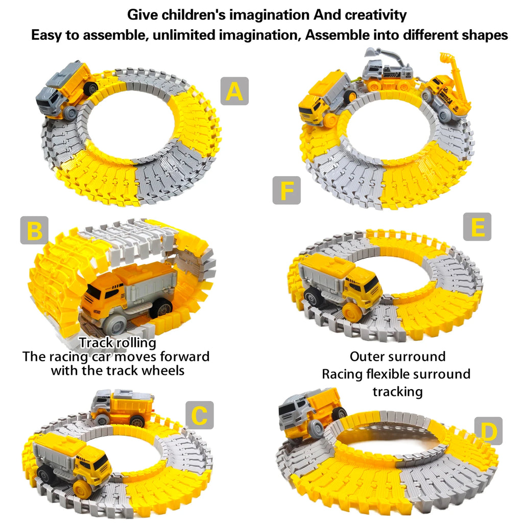 Flexible Race Track with Light-Up Climbing Toy Car