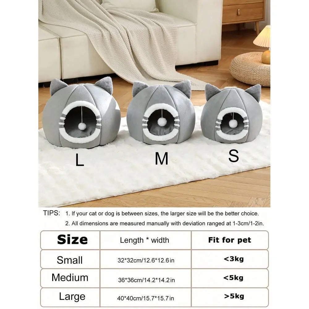 Soft Cat & Kitten Bed with Non-Slip Bottom