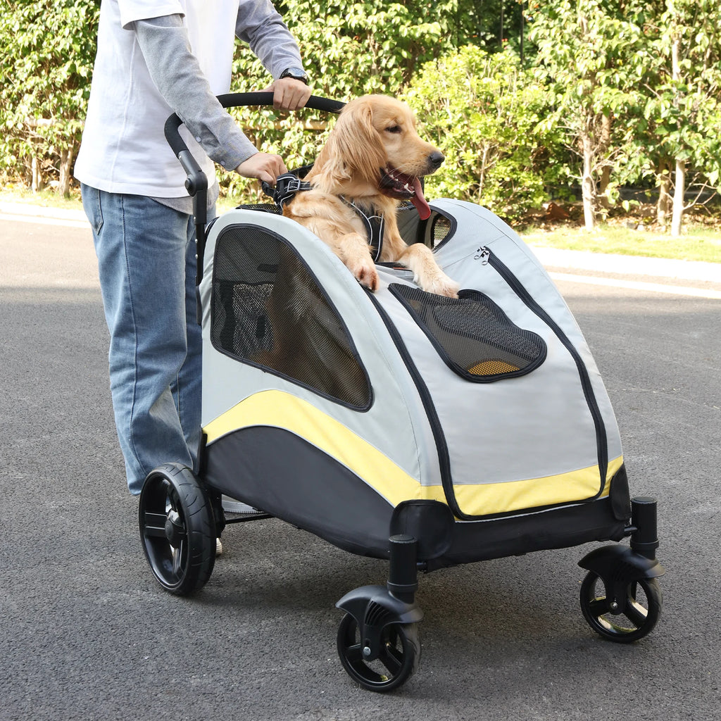 Foldable Four-Wheel Pet Stroller