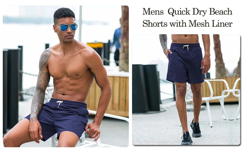 Men's Swim Trunks with Mesh Lining