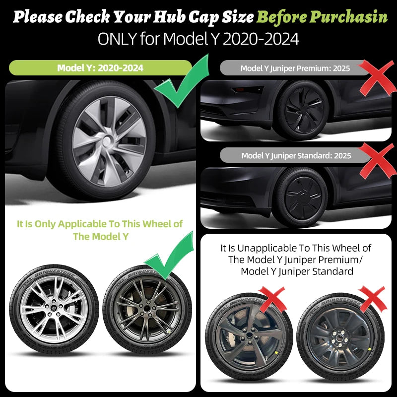 MOTENIO 19-Inch Wheel Covers for Model Y – Set of 4