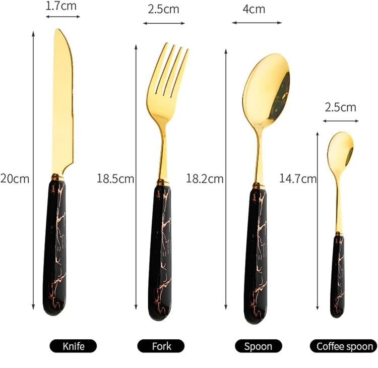 LMETJMA Stainless Steel Flatware — 24 Pieces