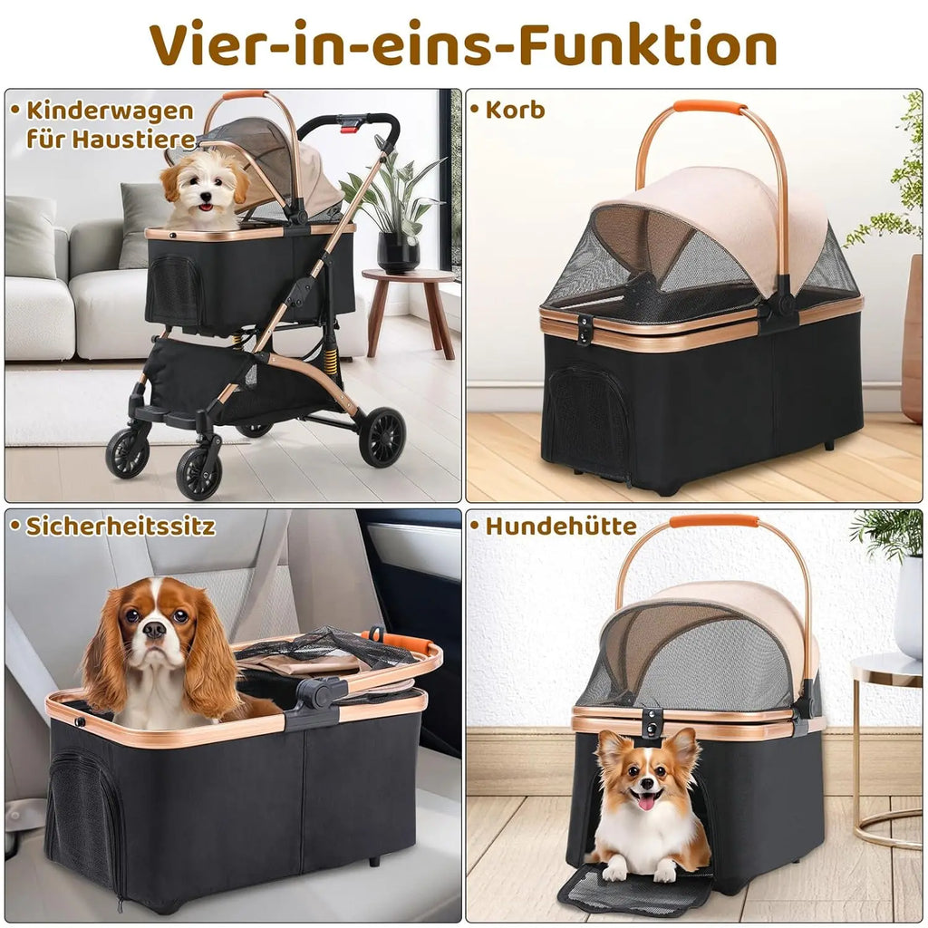 Two-in-One Folding Pet Stroller & Carrier