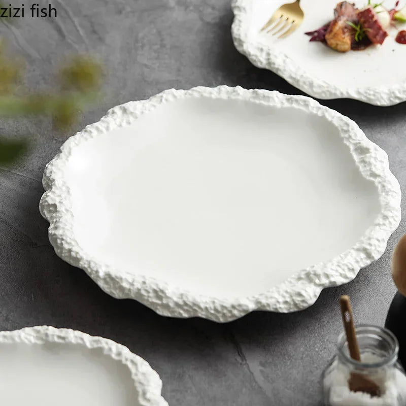 Plain Porcelain Dinner Plates — Assorted Sizes