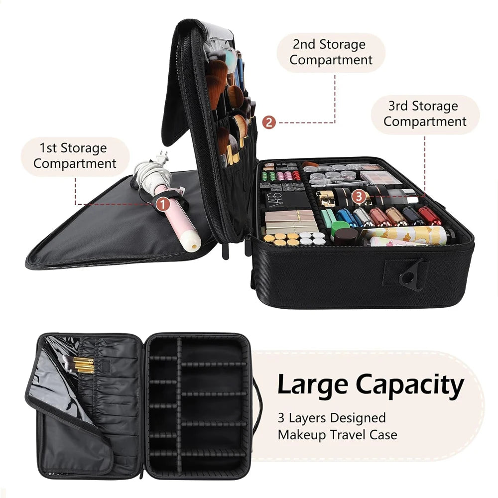 Oxford Fabric Cosmetic Organizer Case – 3 Sizes