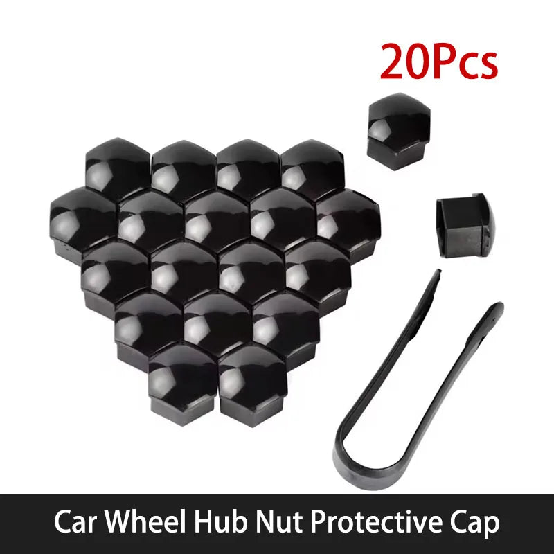 Wheel Lug Nut Covers – 20 Pieces, Assorted Designs