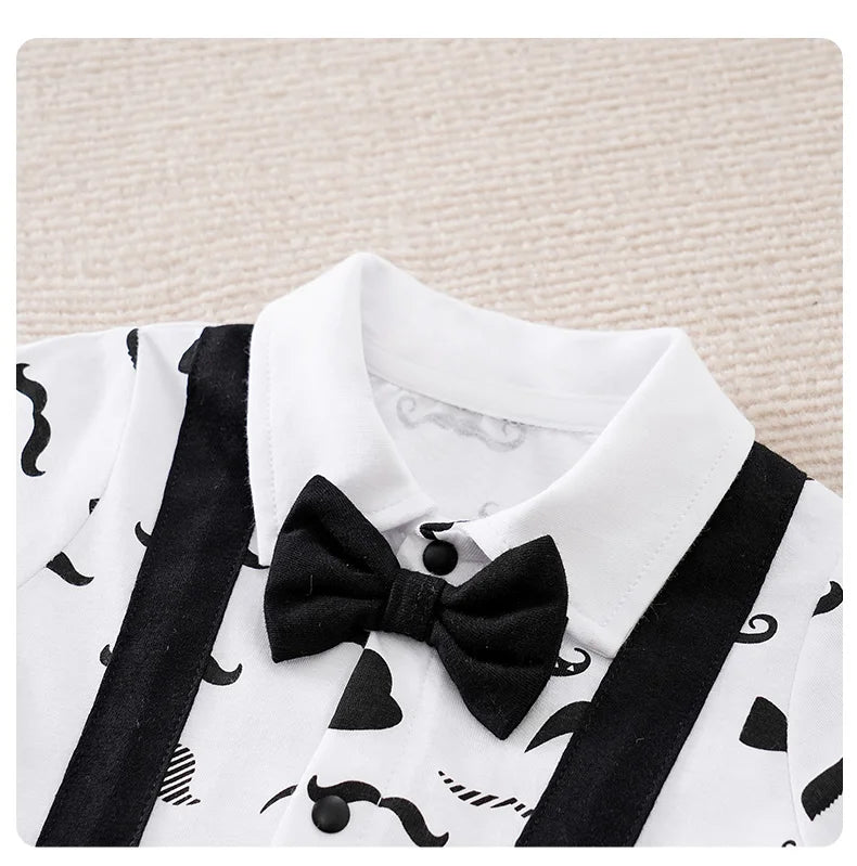 Baby Cotton Short-Sleeve Collared Romper