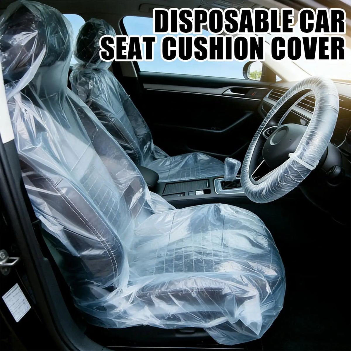 Disposable Plastic Car Interior Covers – 5-Piece Set