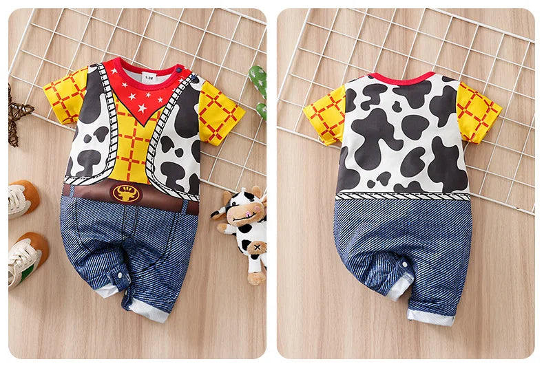 Baby Short-Sleeve Romper — Yellow