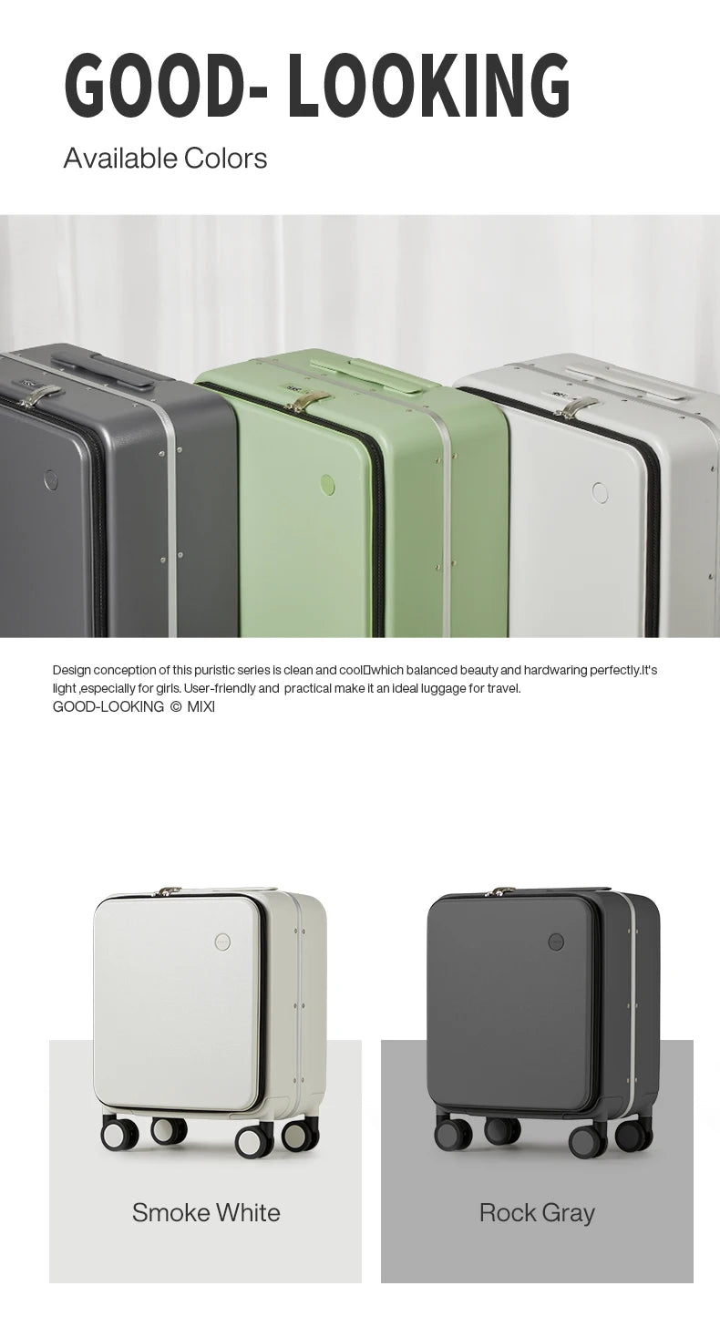 Mixi 14 Inch Underseat PC Hard Shell Suitcase Top Opening Aluminum Frame Travel Suitcases with Wheels Carry On Luggage Whispering Desires Shoppe