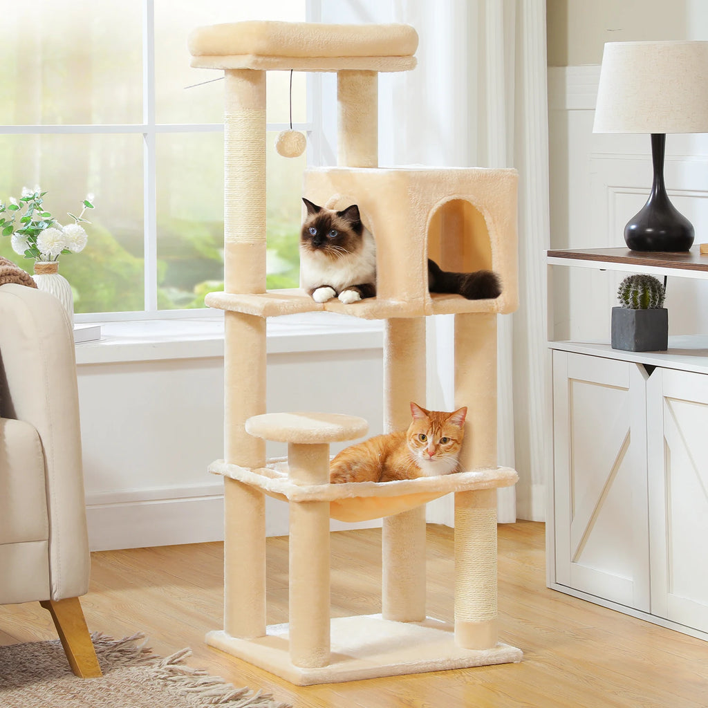 113cm Five-Level Cat Tree with Hammock & Condo