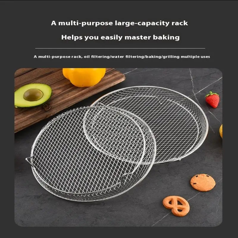 Round Stainless Steel Air Fryer Rack with Feet