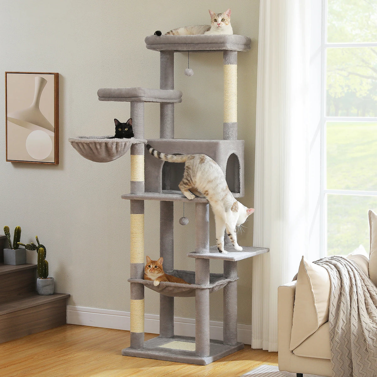 Multi-Level Cat Tree with Soft Hammock & Condo