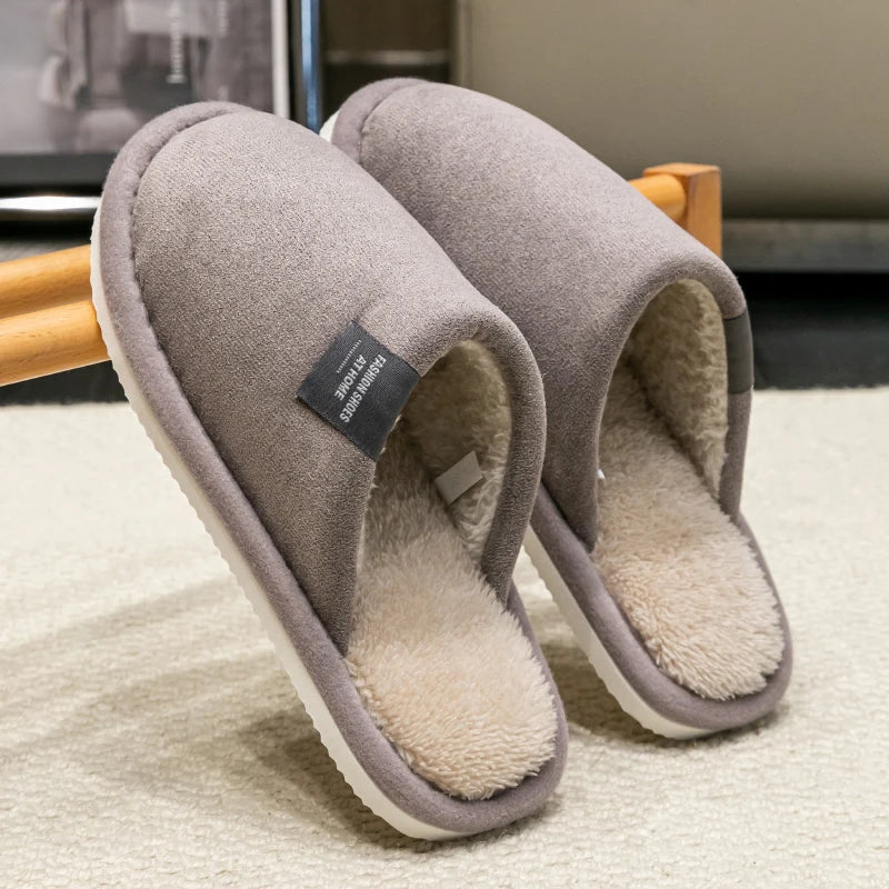 Men’s Faux-Suede Plush Indoor Slippers