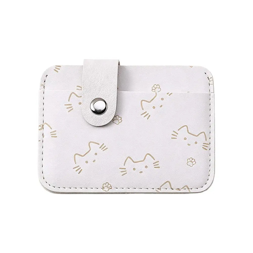 Women's Cat-Print Mini PU Wallet