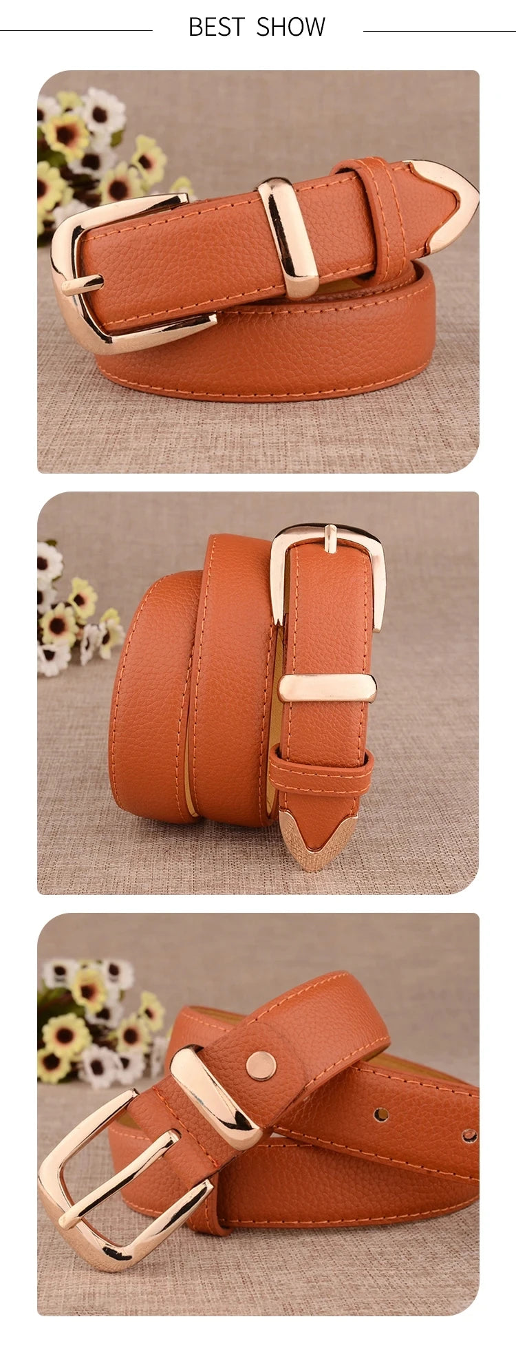 Women's Vintage-Style PU Trouser Belt