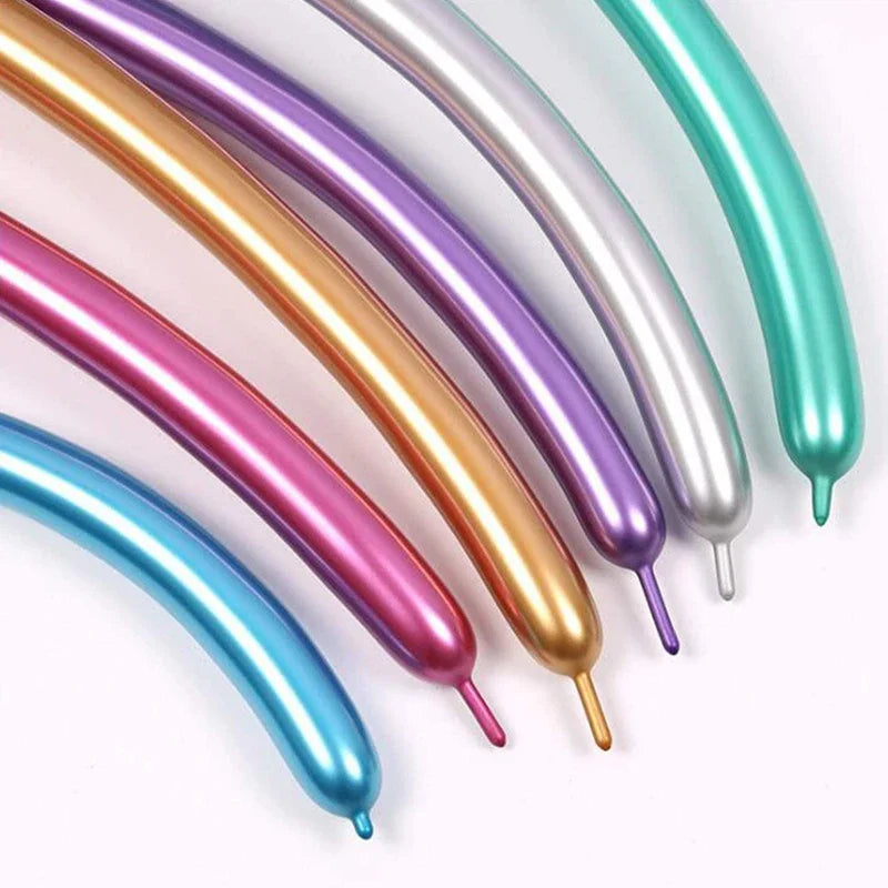 Long Metallic Latex Modeling Balloons