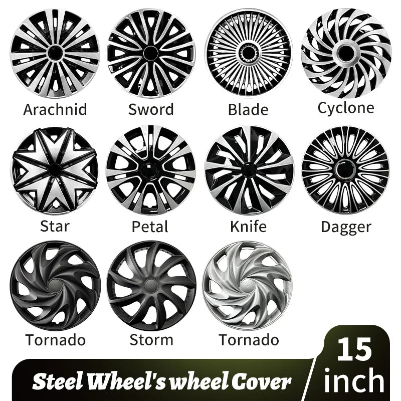 MOTENIO 15-Inch Wheel Covers – Set of 4