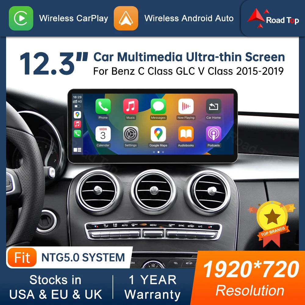 Road Top CarPlay Display for Mercedes-Benz NTG5.0